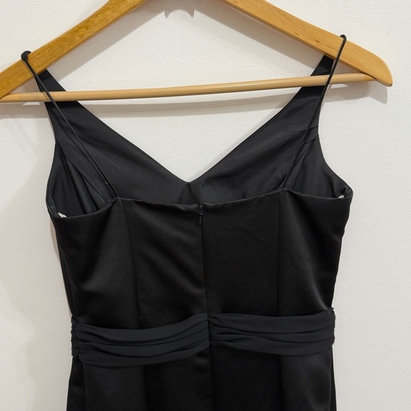 David’s Bridal Black Formal Gown with Sash Size 2 - Picture 6 of 7